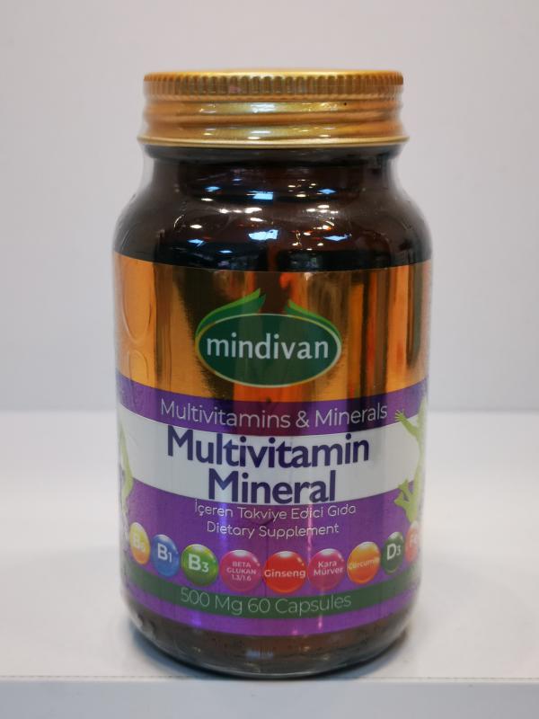 MNDVAN MULTVTAMN MNERAL EREN TAKVYE EDC GIDA 500MG 60 CAPSULES