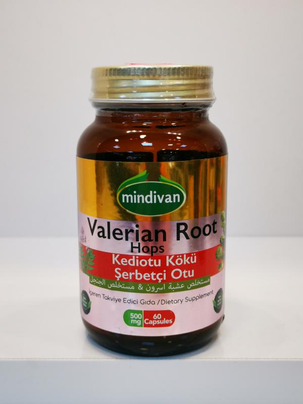 MNDVAN VALERAN ROOT HOPS KEDOTU KK  ERBET OTU EREN TAKVYE EDC GIDA 500MG 60 CAPSULES